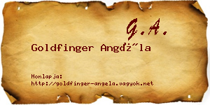 Goldfinger Angéla névjegykártya
